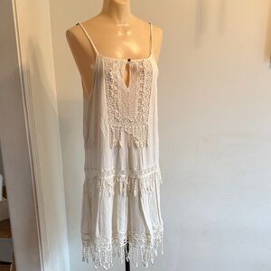 White Lace Trim Sundress